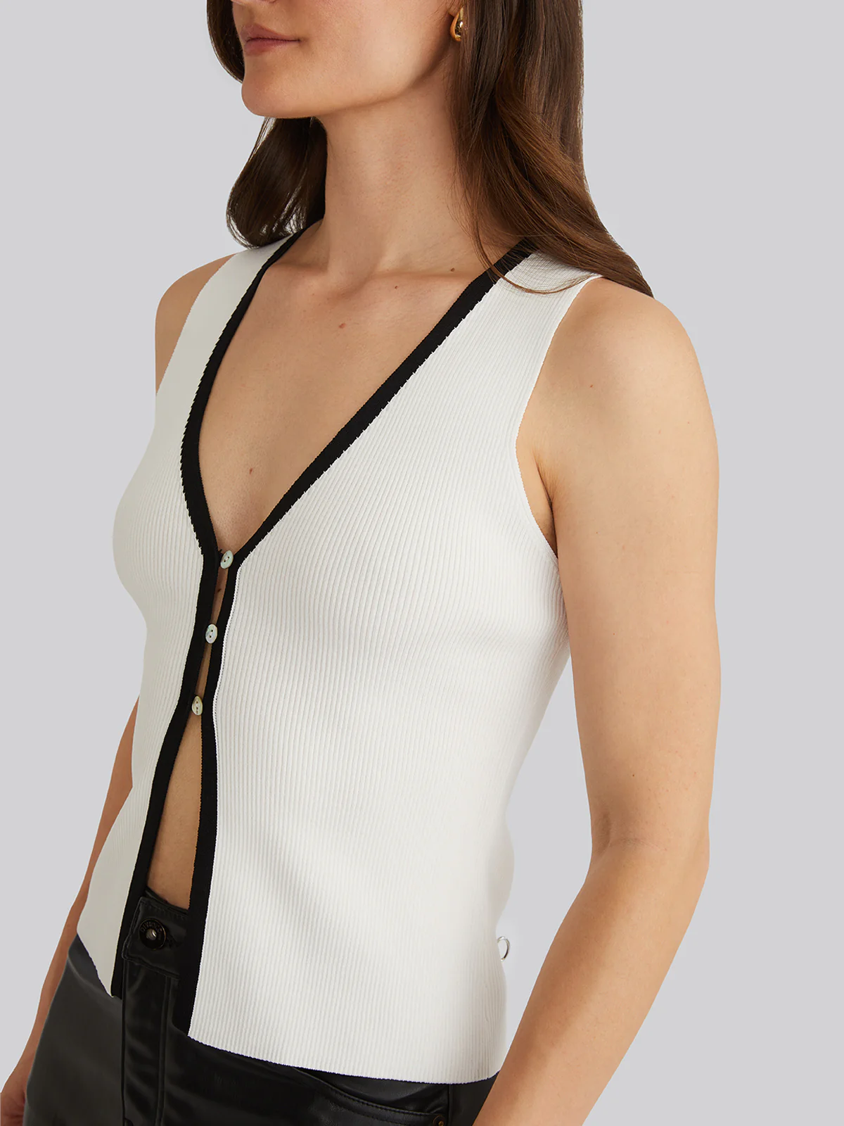 Abby: Tipping Button Front Vest - Image 5