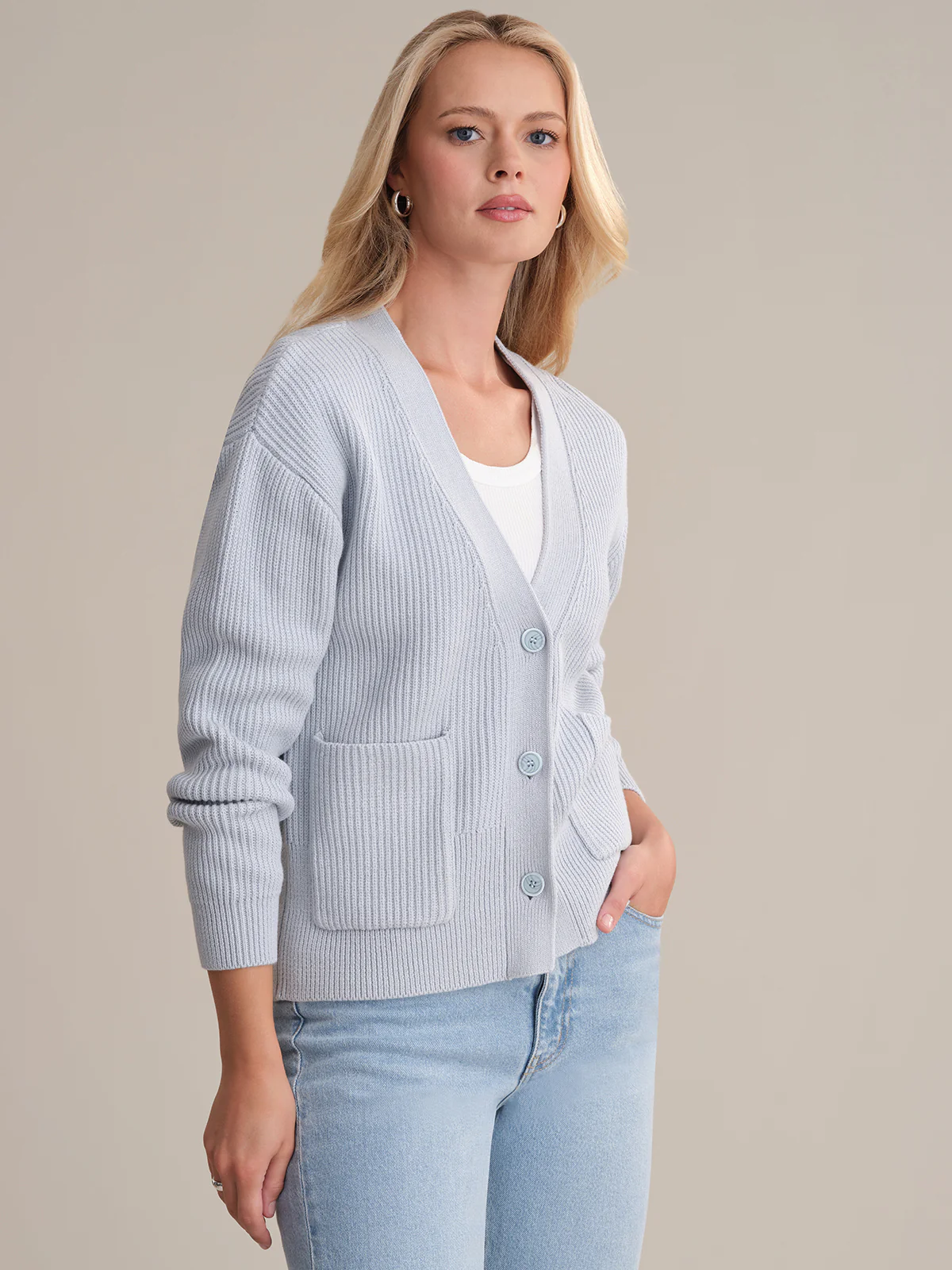 Abigail: V-Neck Cotton Cardigan - Image 2