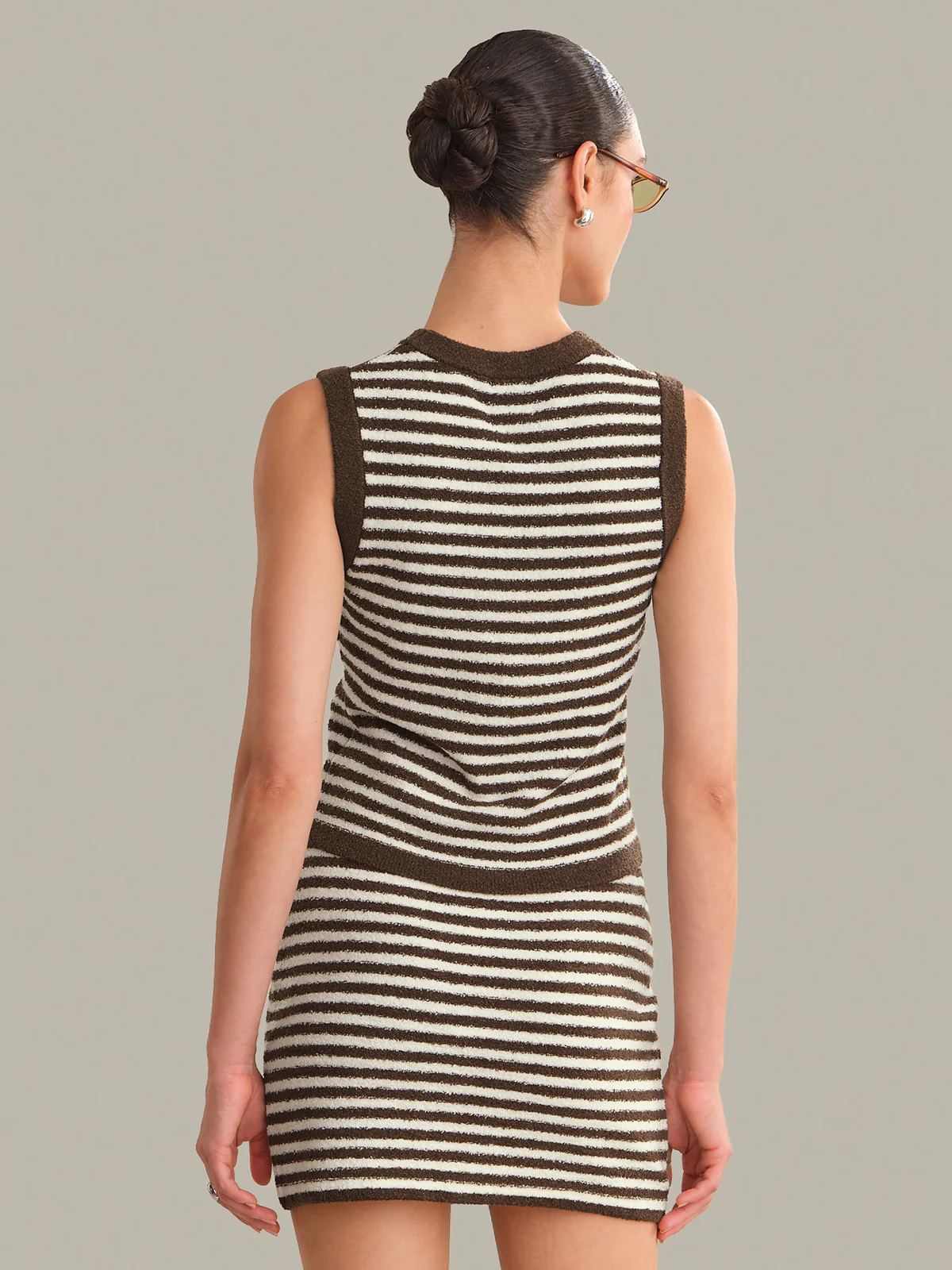 Alessia Teddy Stripe Crew Neck Tank - Image 3