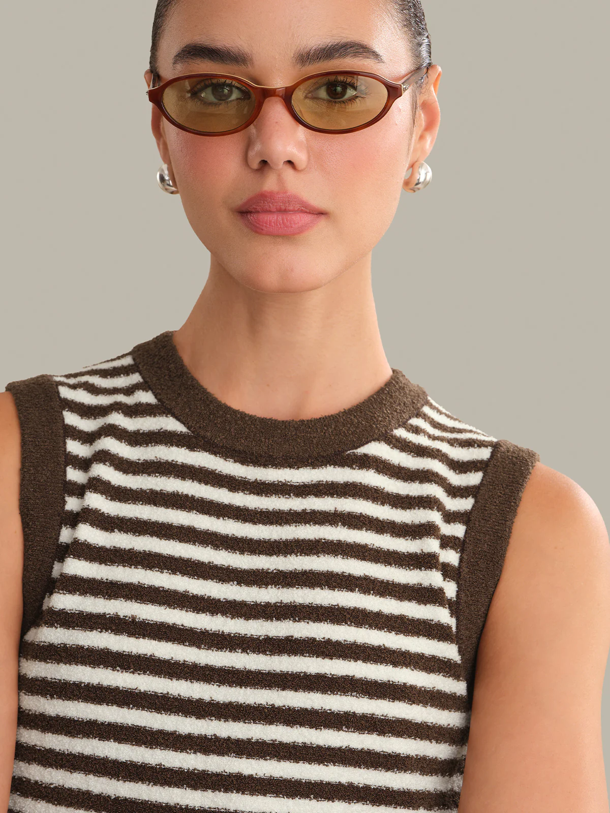 Alessia Teddy Stripe Crew Neck Tank - Image 5