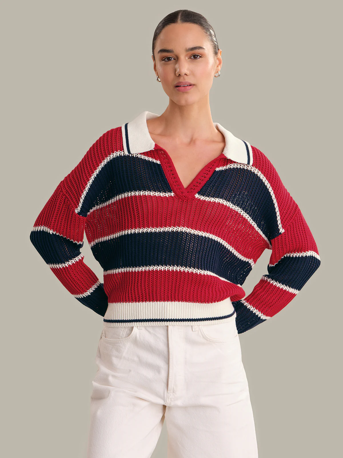 Alexa Rugby Stripe Polo Pullover - Image 4