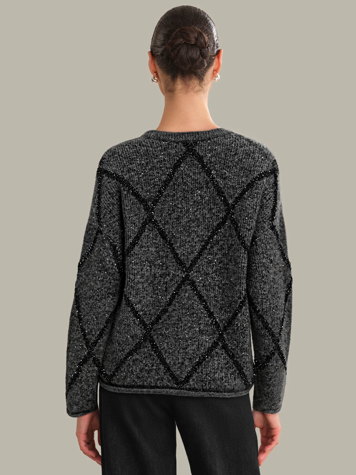 Aspen: Sequin Argyle Crewneck - Image 3