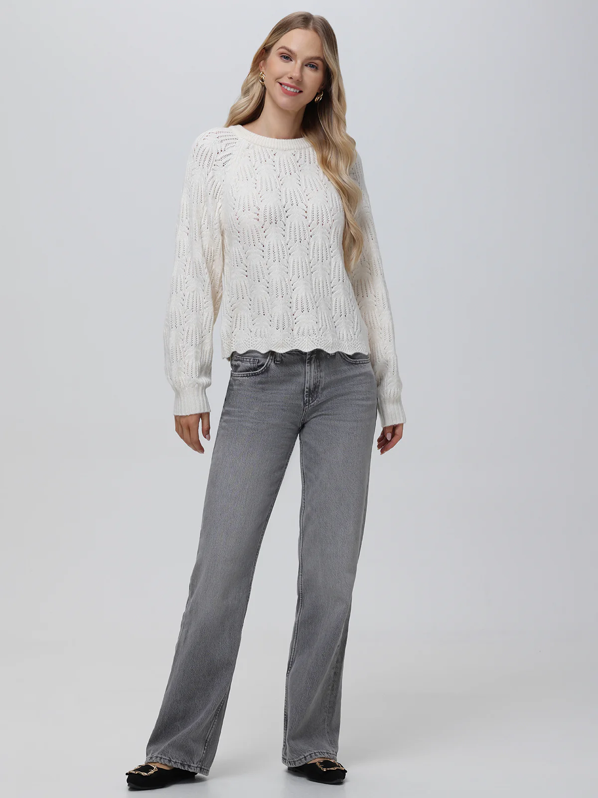 Athena: Pointelle Bow Back Sweater - Image 4