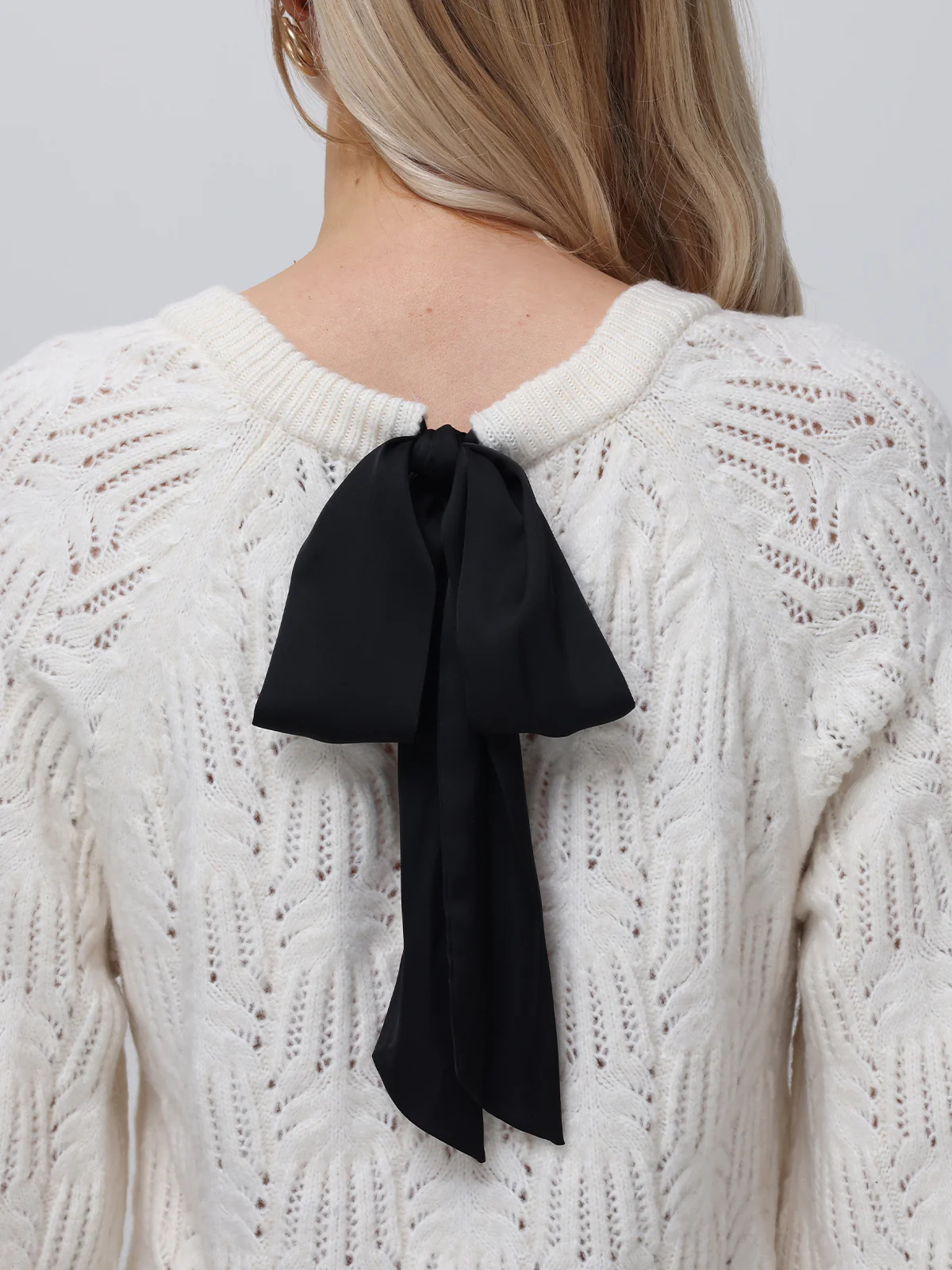 Athena: Pointelle Bow Back Sweater - Image 5