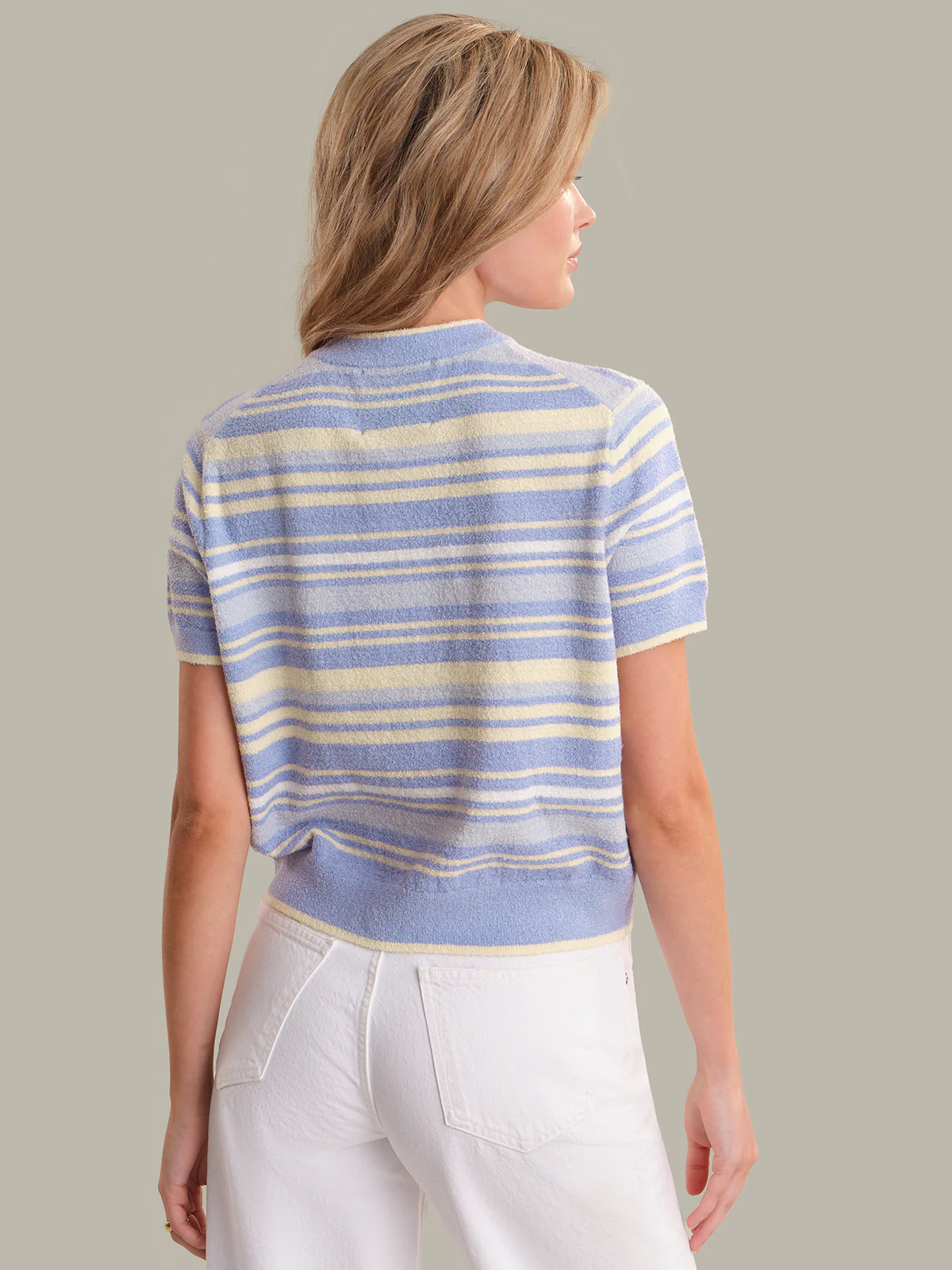 Bay: Stripe Short Sleeve Cardigan - Image 3