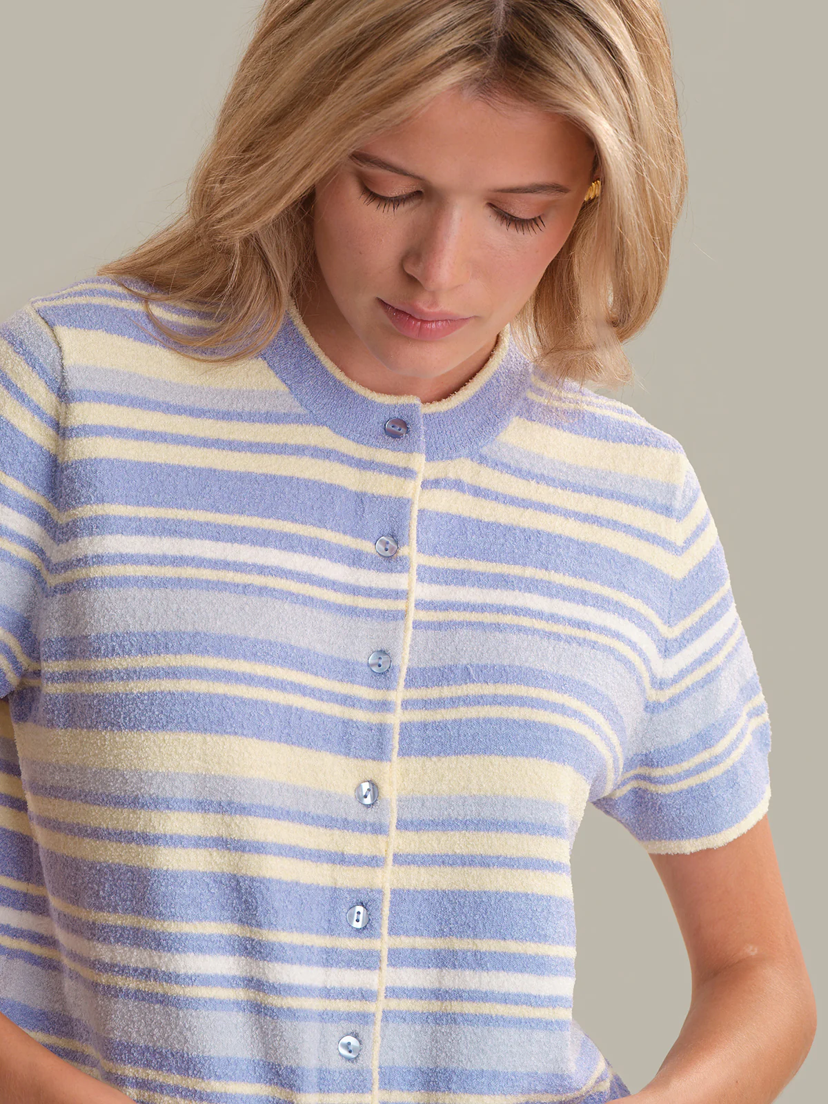Bay: Stripe Short Sleeve Cardigan - Image 4