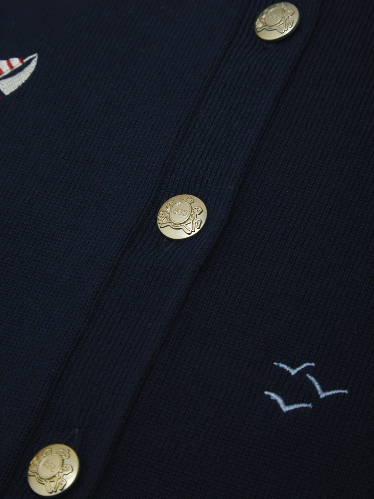 Beth: Nautical Embroidered Cotton Cardigan - Image 4