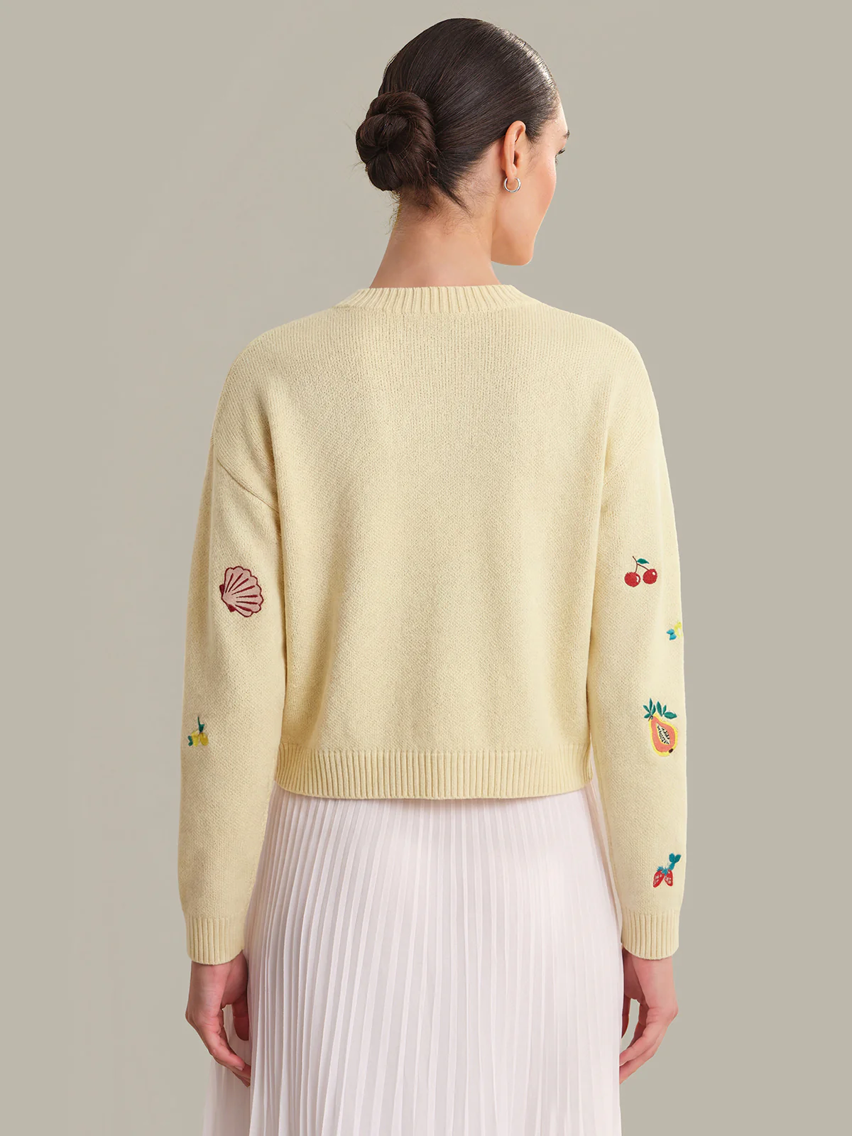 Blythe: Fruit Embroidered Cotton Cardigan - Image 3