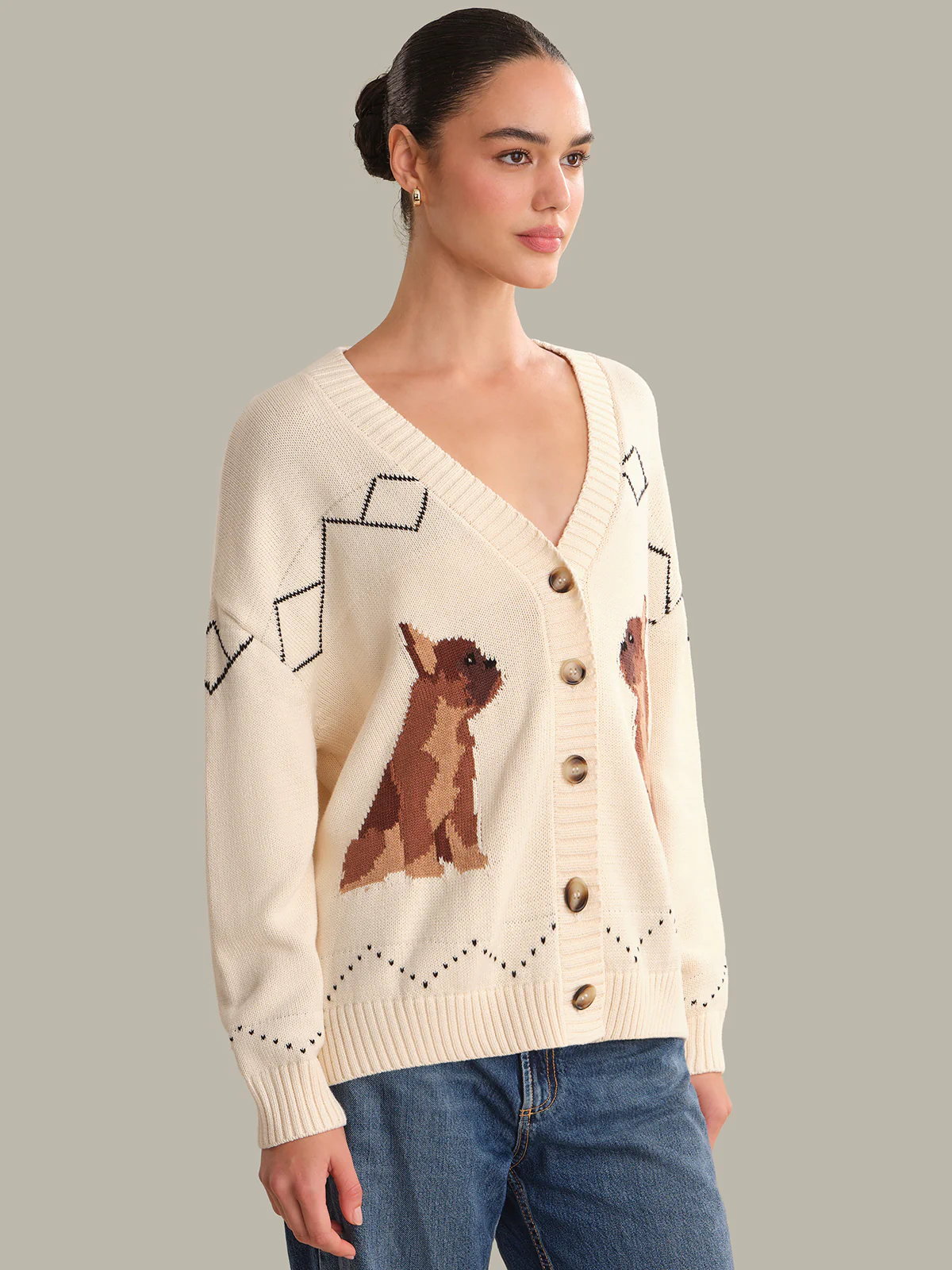 Emilia: 100% Cotton Frenchie Cardigan - Image 2