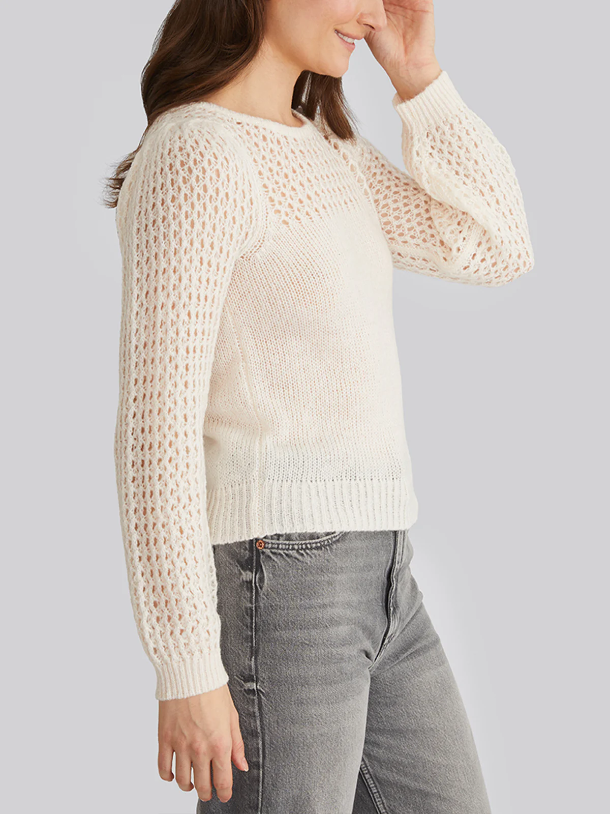 Brigid: Puff Sleeve Mesh Pullover - Image 2
