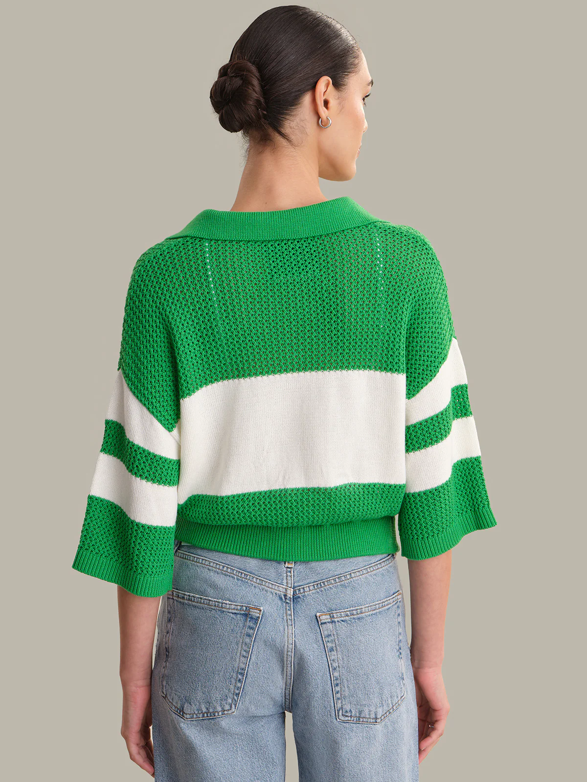 Cameron: Johnny Collar Pointelle Polo - Image 3