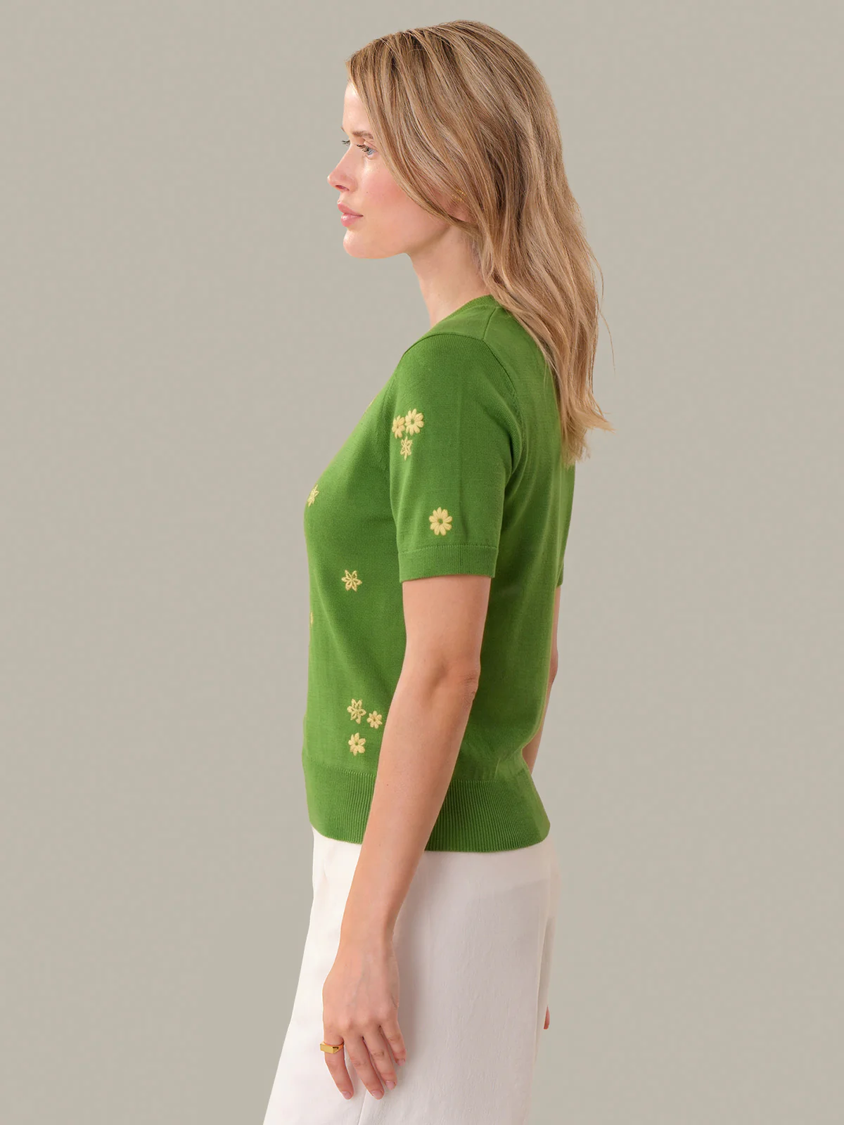 Cami: Floral Embroidered Cotton Sweater - Image 2