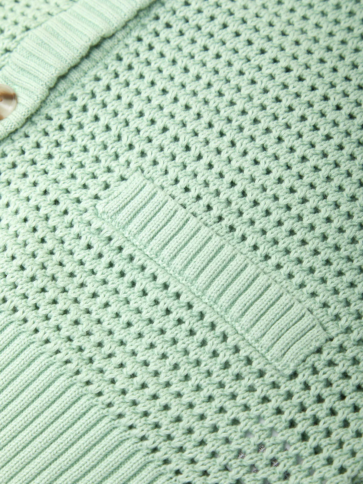 Celine: Cotton Cropped Pointelle Cardigan - Image 5