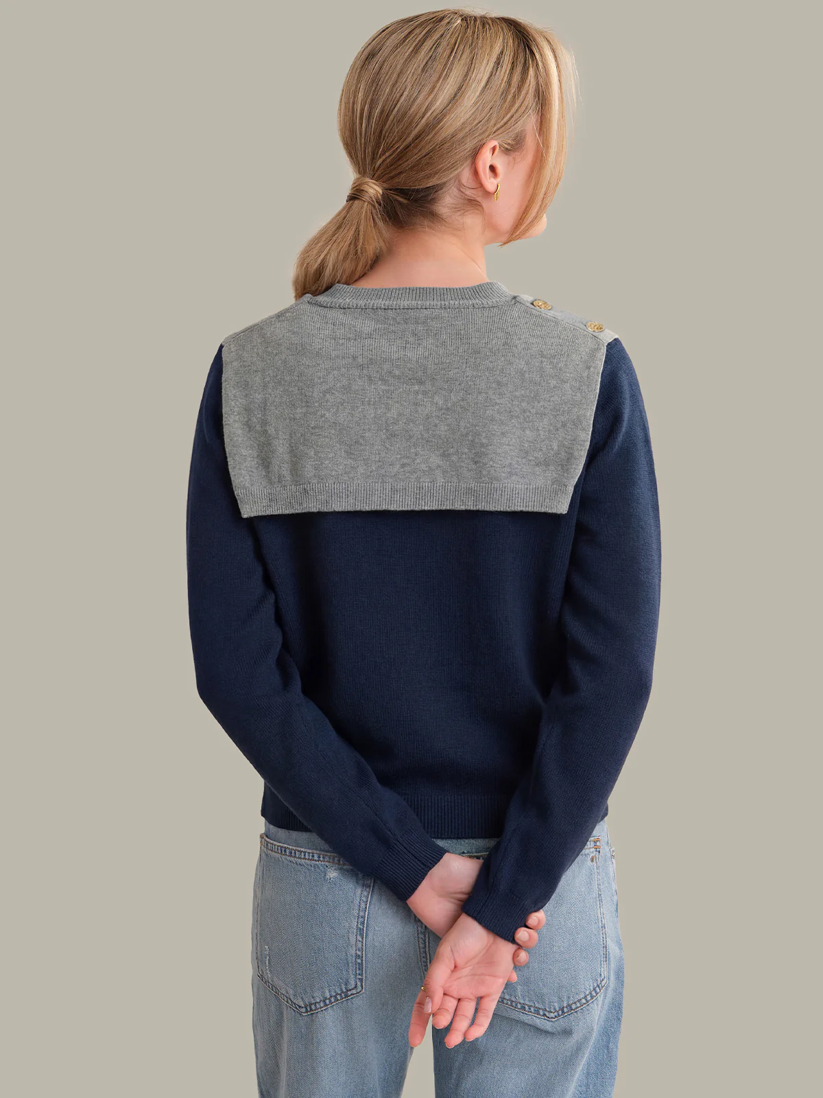 Cerise: Cotton Shawl V-Neck Pullover - Image 3