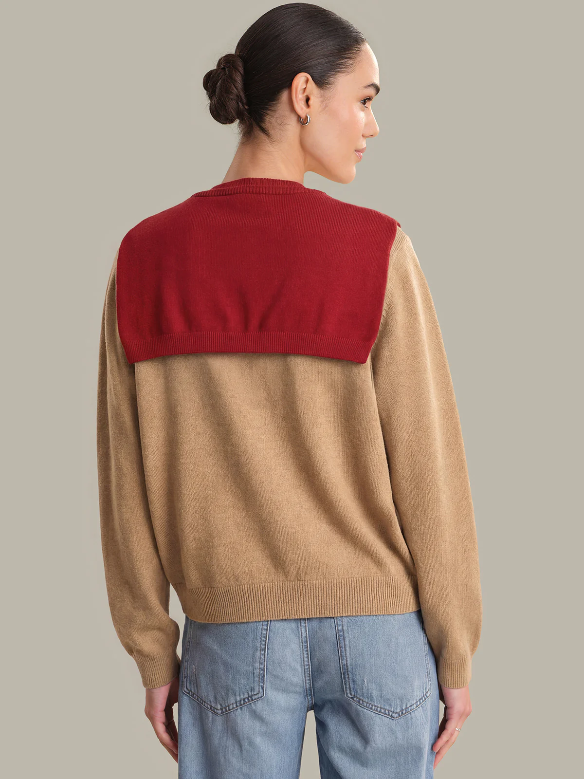Cerise: Cotton Shawl V-Neck Pullover - Image 3