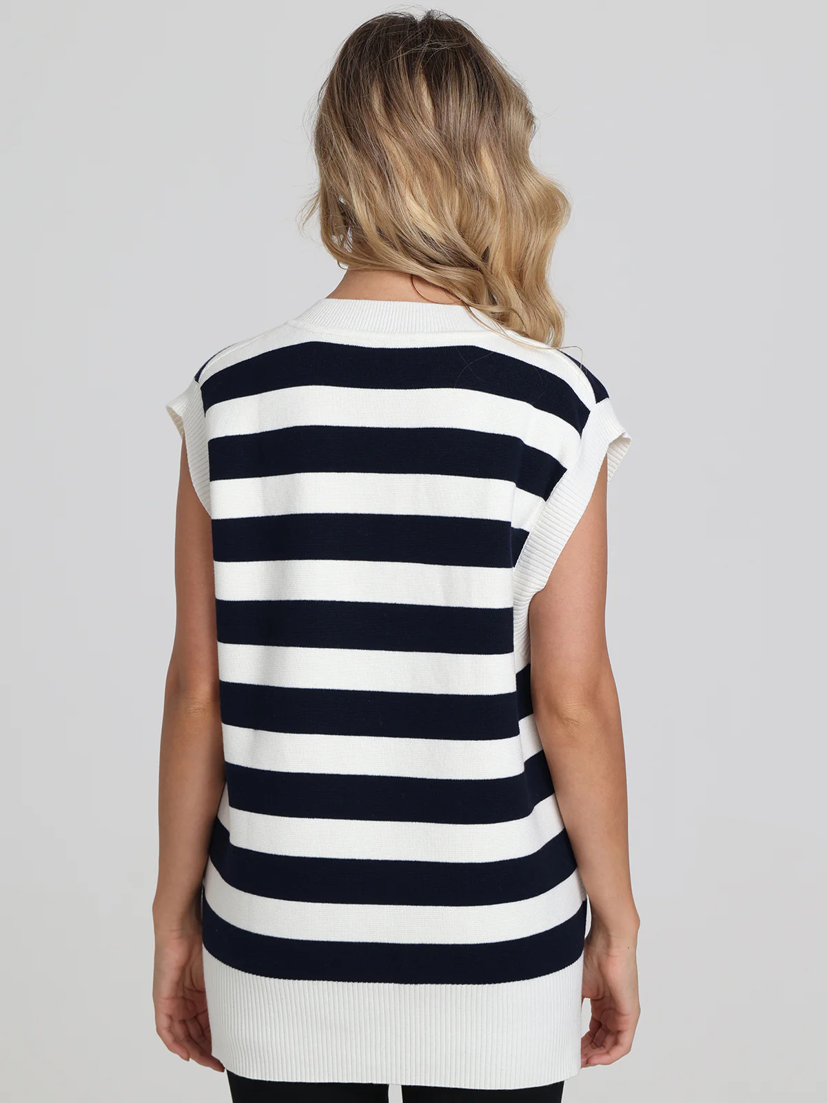 Charlene: Stripe V-Neck Sweater Vest - Image 3