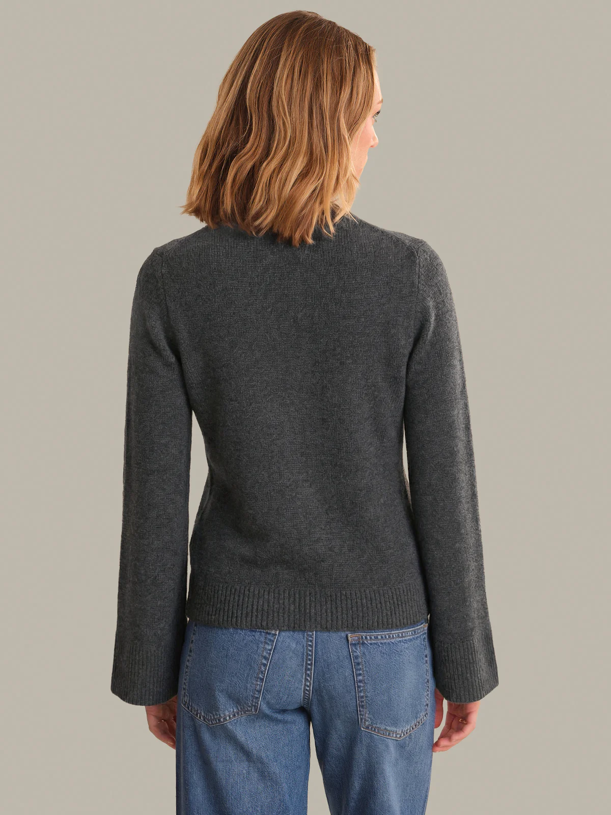 Classic Wool Crewneck Cardigan - Image 3