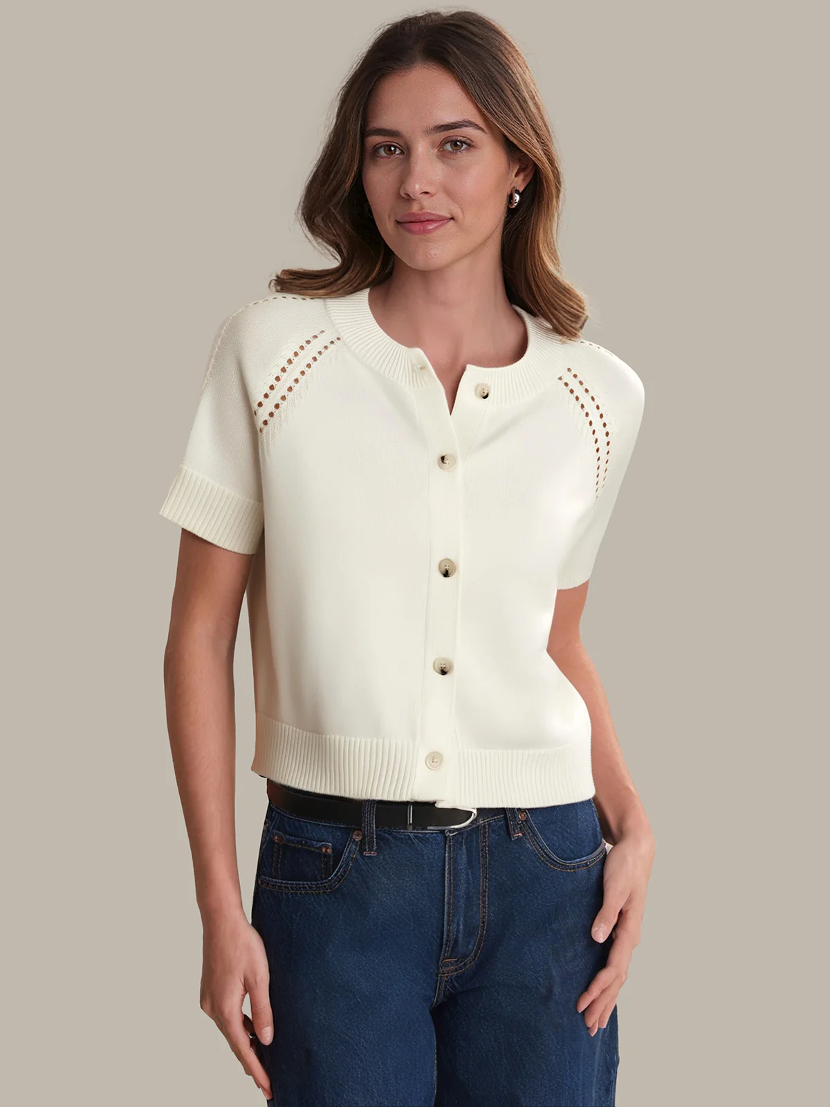 Melody: Cotton Button Down Cardigan - Image 2