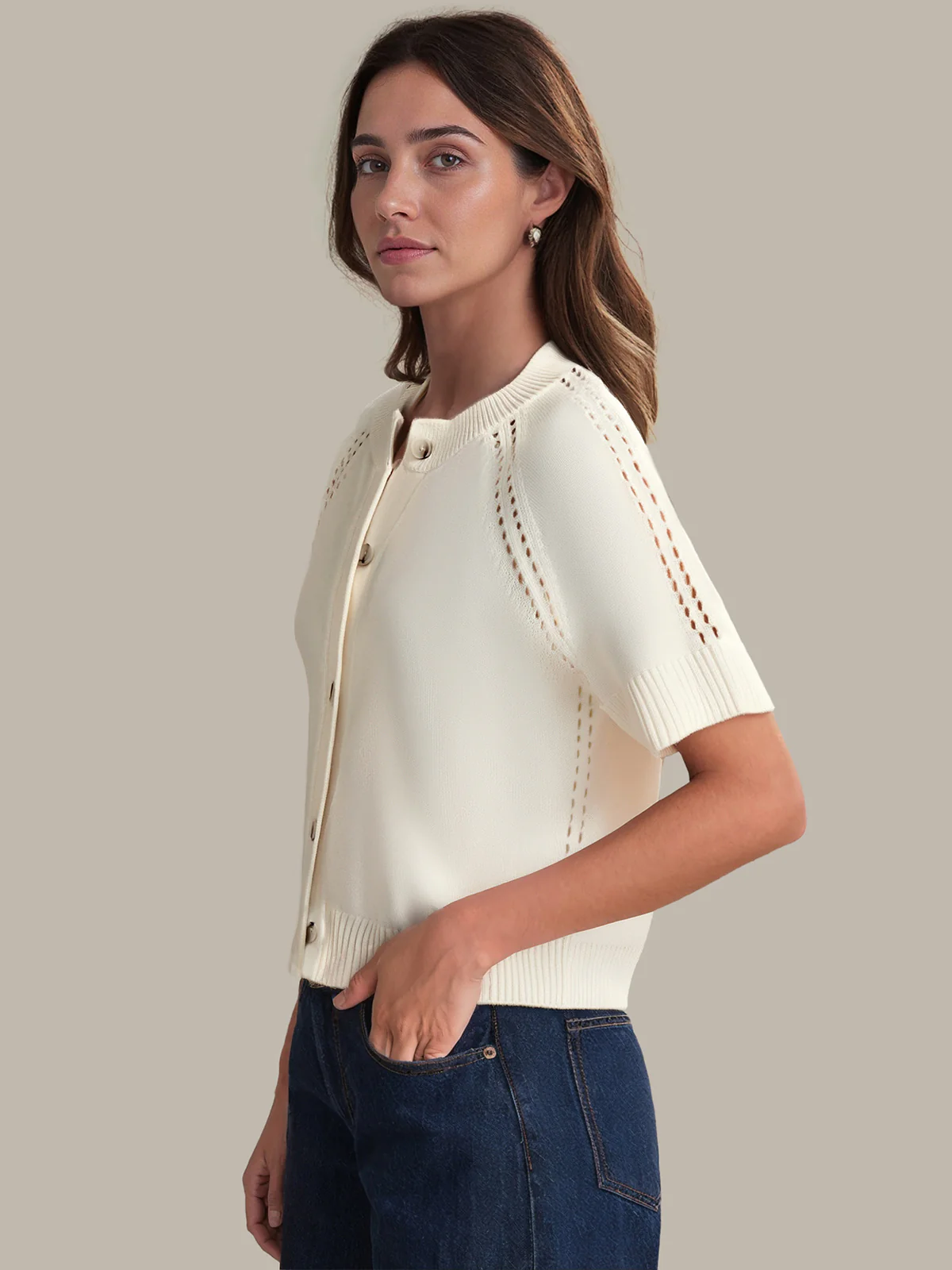 Melody: Cotton Button Down Cardigan - Image 3