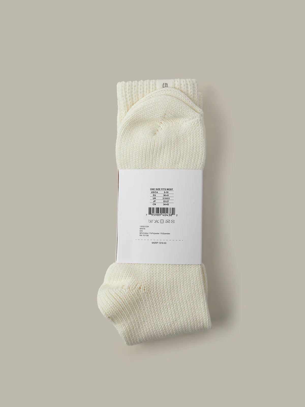 Cotton Rib Knit Crew Socks - Image 2