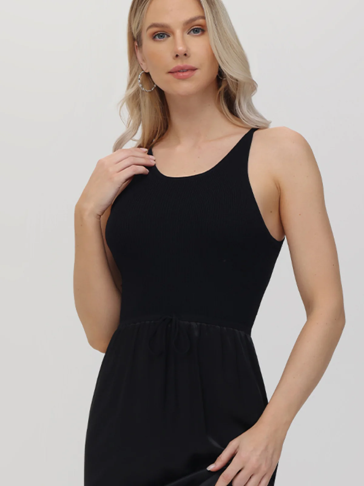 Deanna: Mixed Media Midi Dress - Image 4