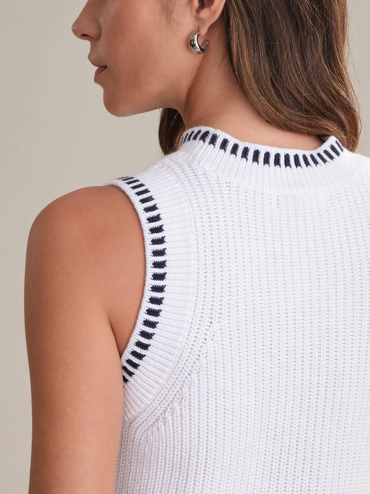 Demi: Contrast Tipping Cable Tank - Image 4