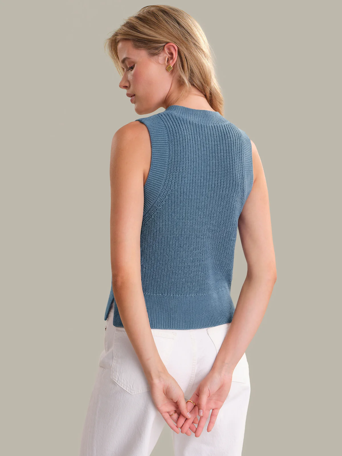 Demi: High Crewneck Cotton Tank - Image 3