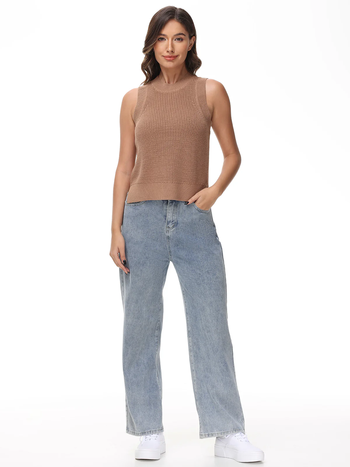 Demi: High Crewneck Cotton Tank - Image 4