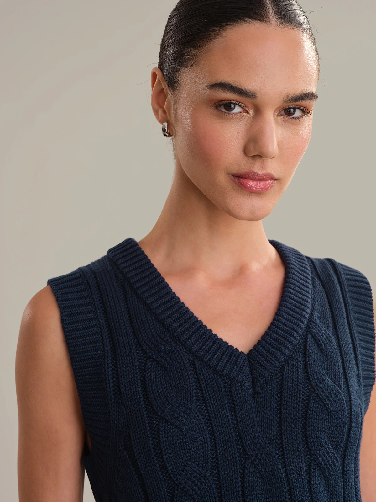 Devon: Cable Knit Sweater Vest - Image 4