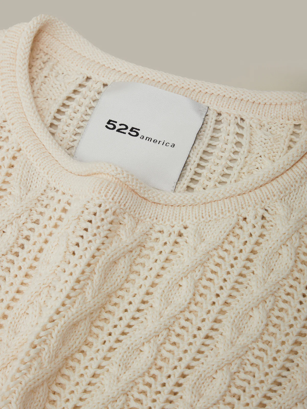 Dina: Pointelle Cotton Crewneck - Image 4