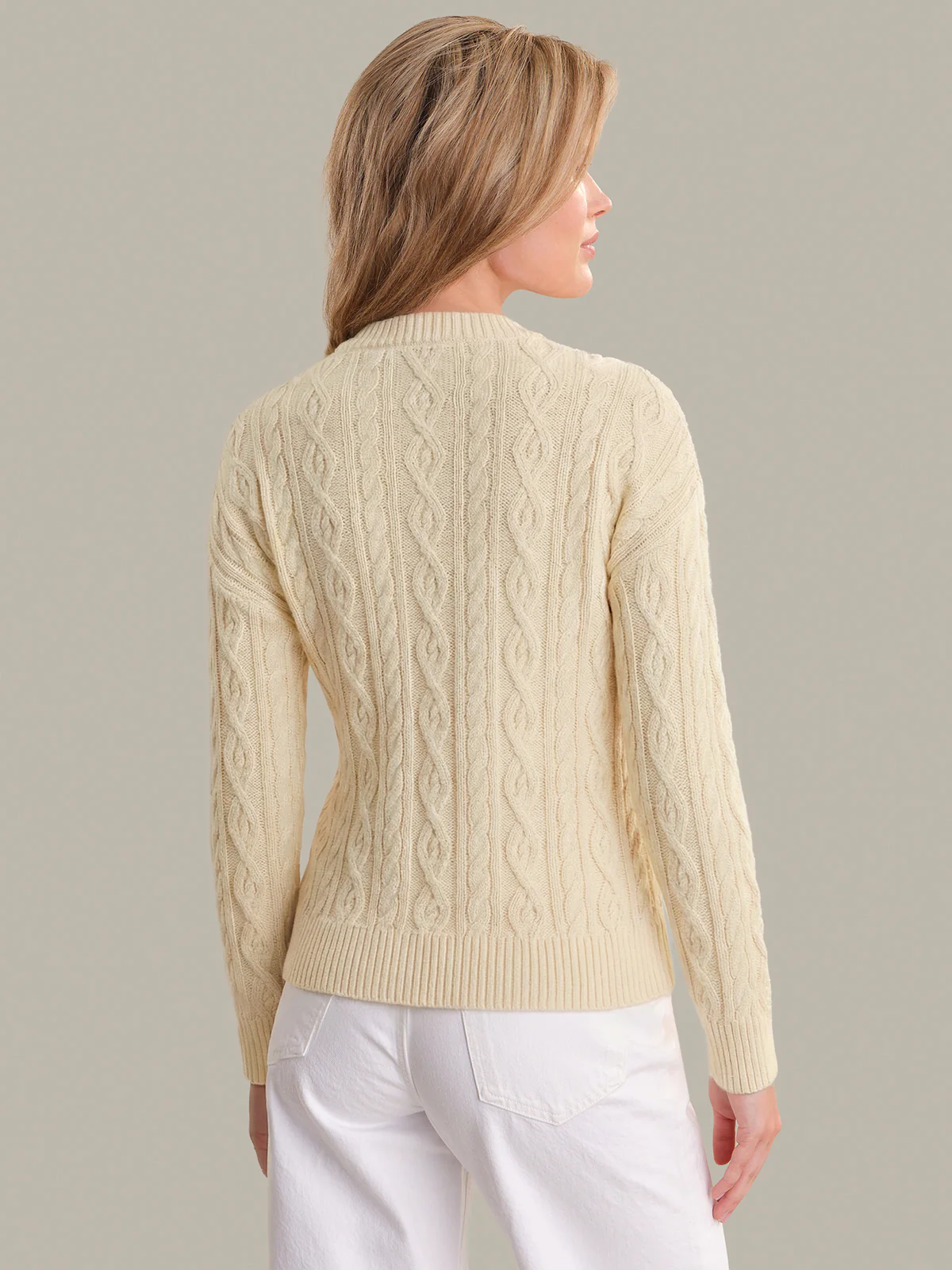 Eleanor: Cable Knit Cotton Crewneck - Image 3