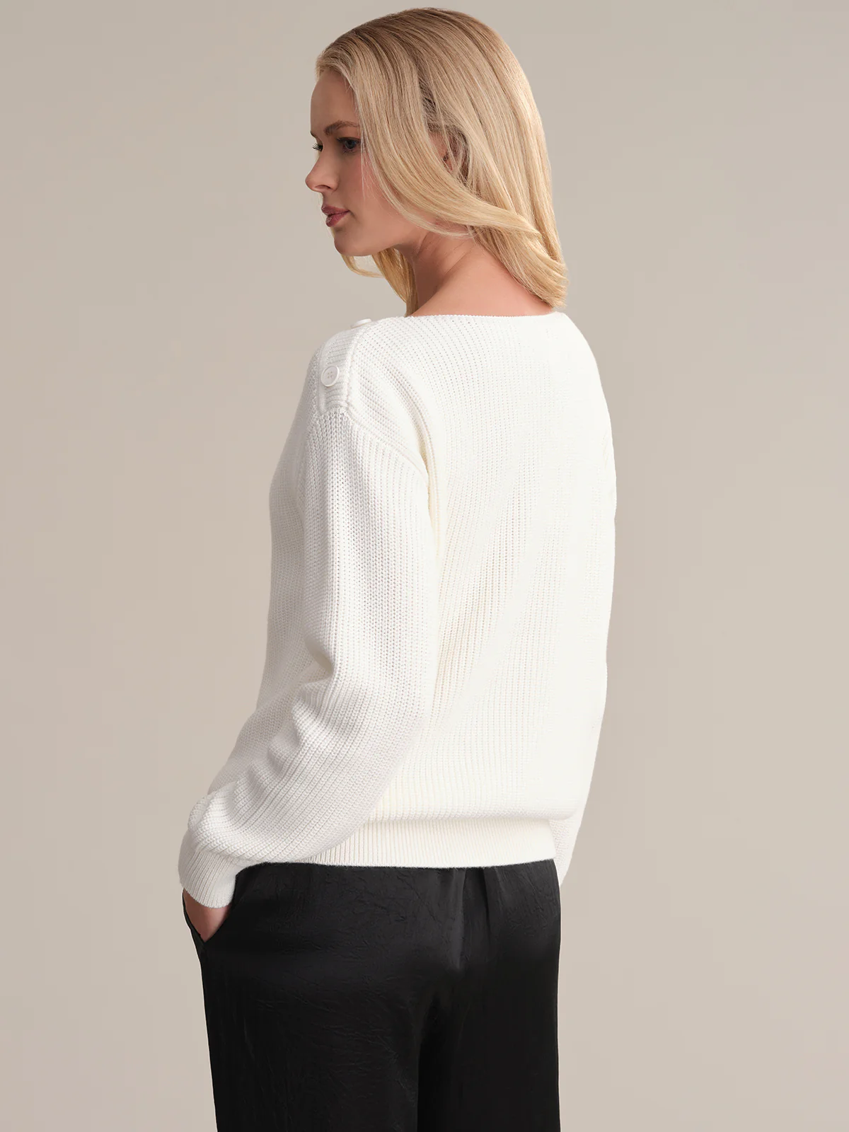 Elina: Boat Neck Cotton Sweater - Image 3