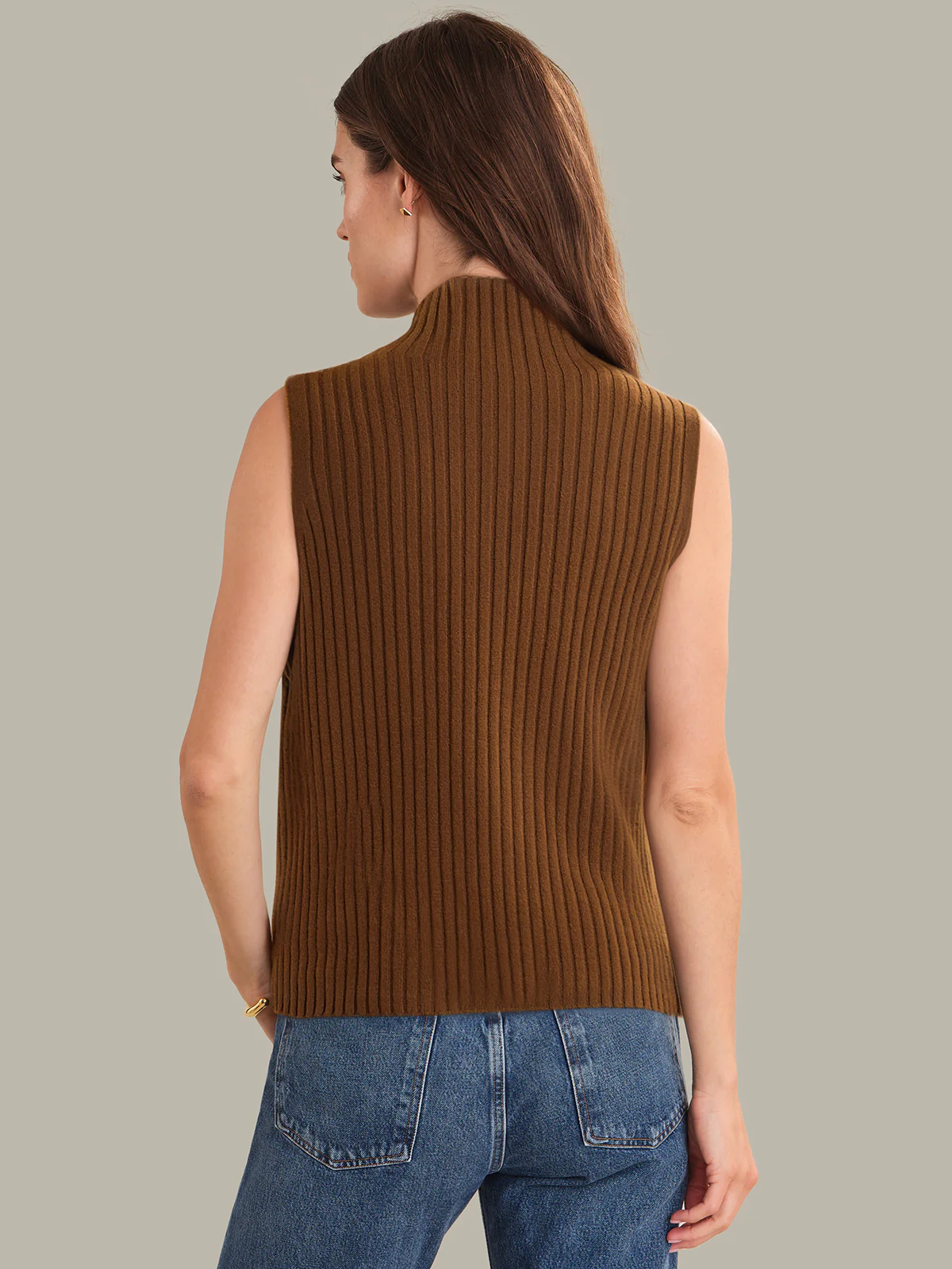 Ember: 100% Cashmere Mock Neck Sweater Tank - Image 3