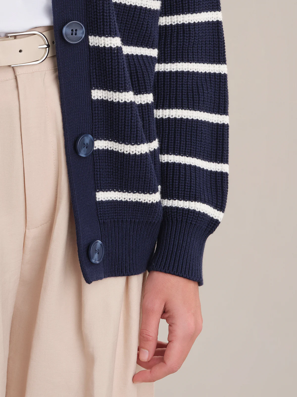 Emilia: Stripe Cotton Cocoon Cardigan - Image 4
