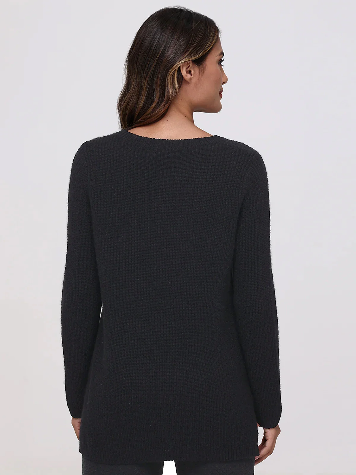 Emma: 100% Cashmere Crewneck Shaker Stitch Sweater - Image 3