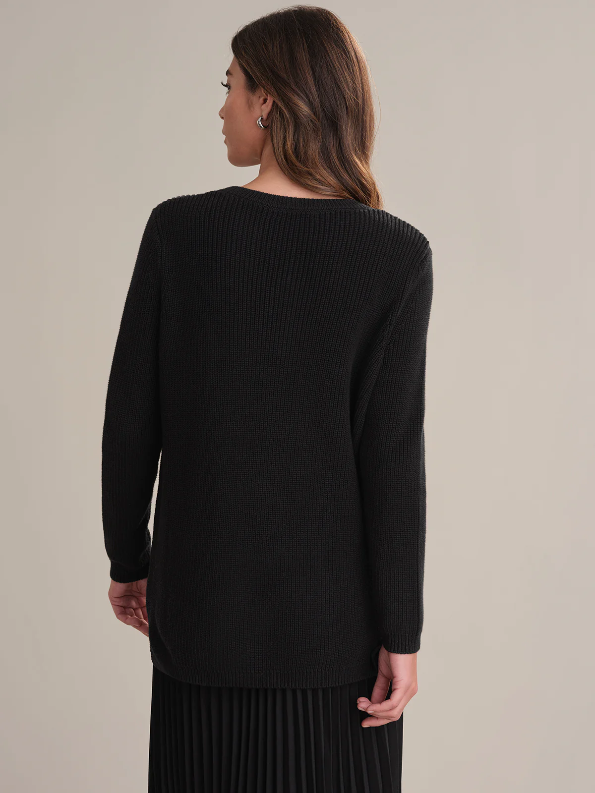 Emma: Crewneck Shaker Stitch Cotton Sweater - Image 3