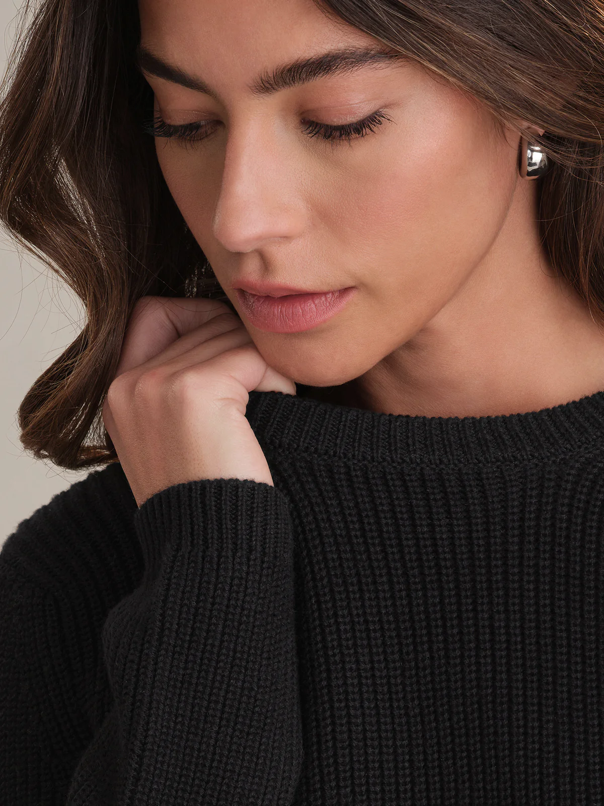 Emma: Crewneck Shaker Stitch Cotton Sweater - Image 4
