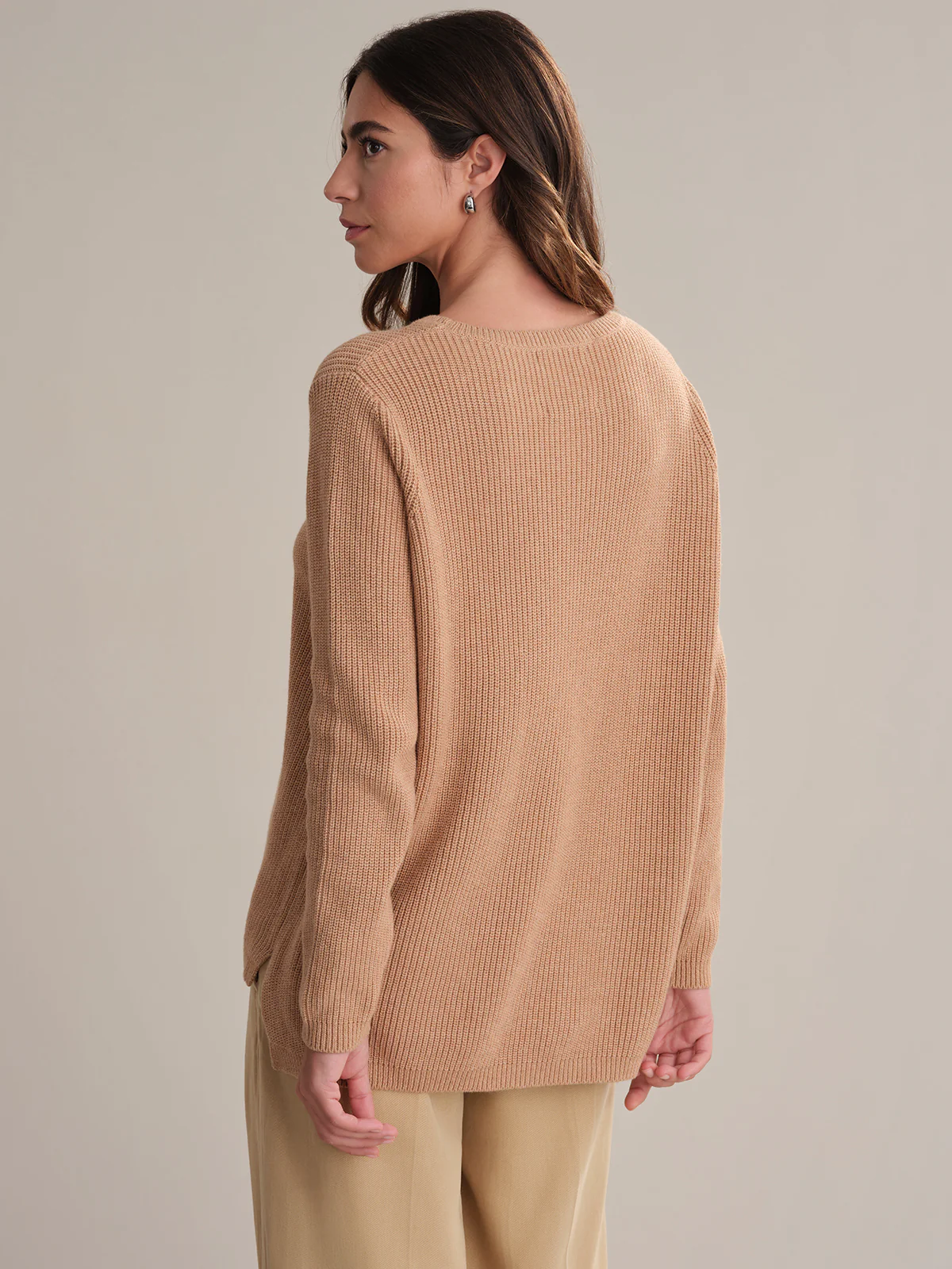 Emma: Crewneck Shaker Stitch Cotton Sweater - Image 3