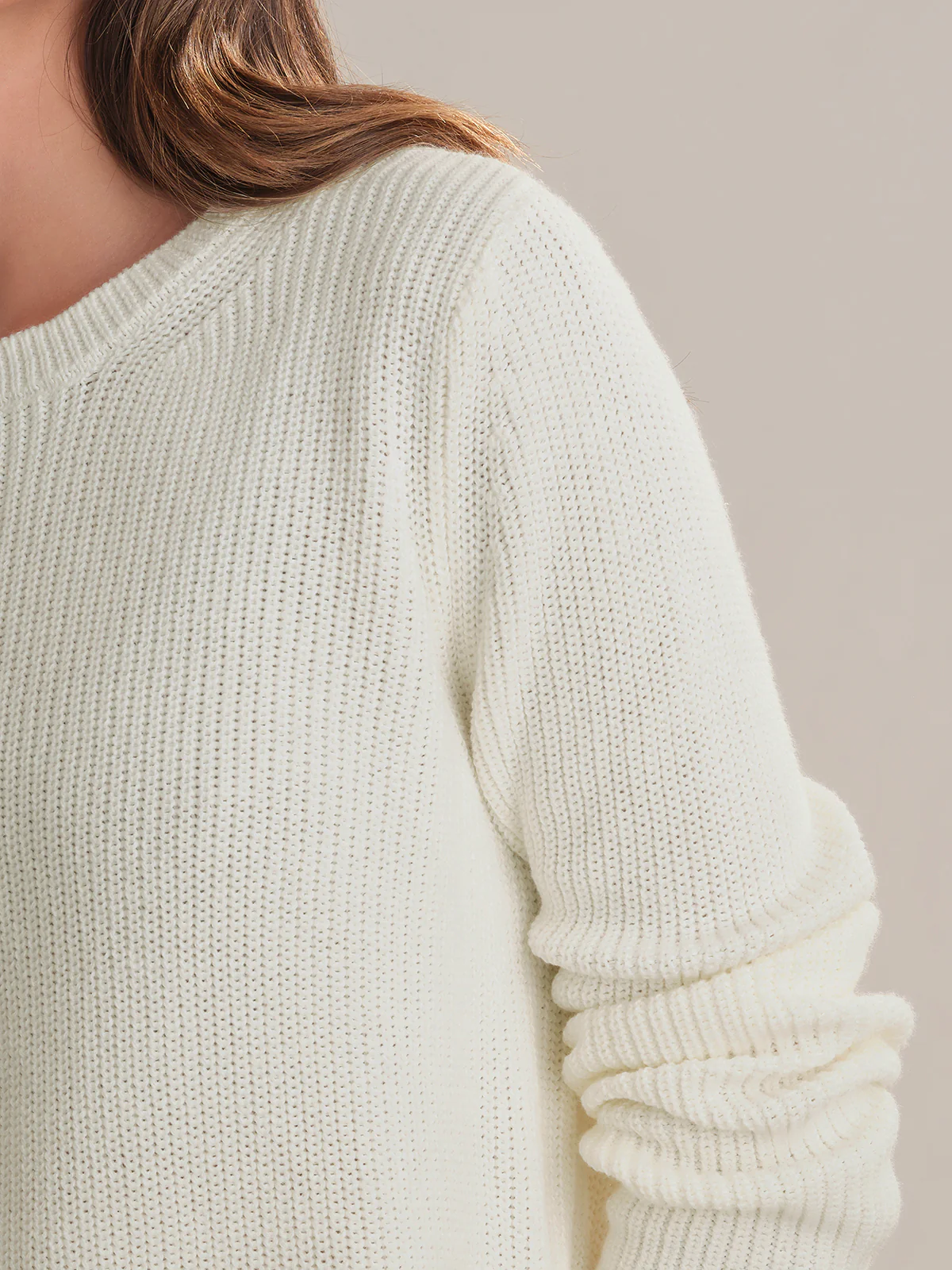 Emma: Crewneck Shaker Stitch Cotton Sweater - Image 4