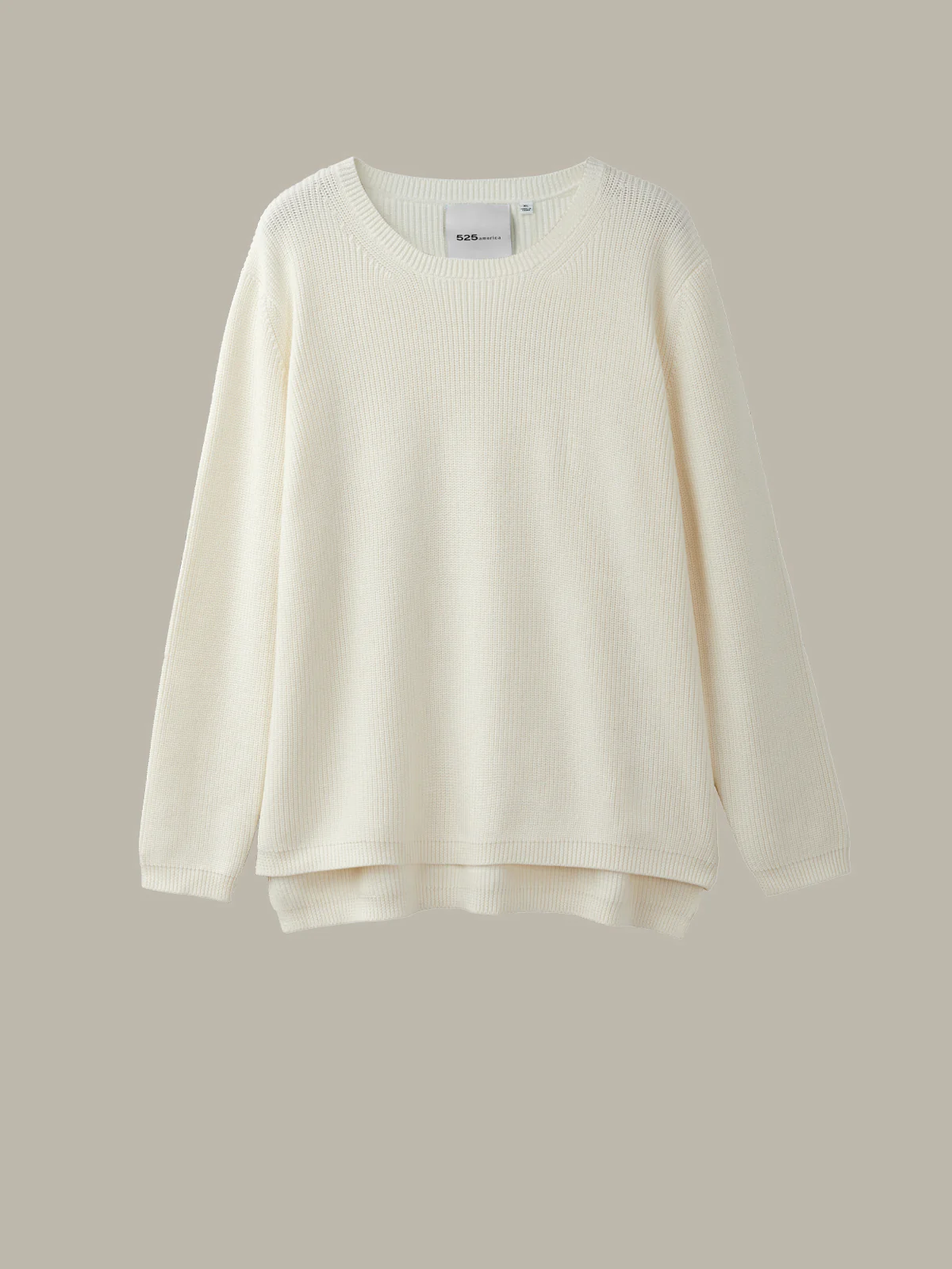 Emma: Crewneck Shaker Stitch Cotton Sweater - Image 5