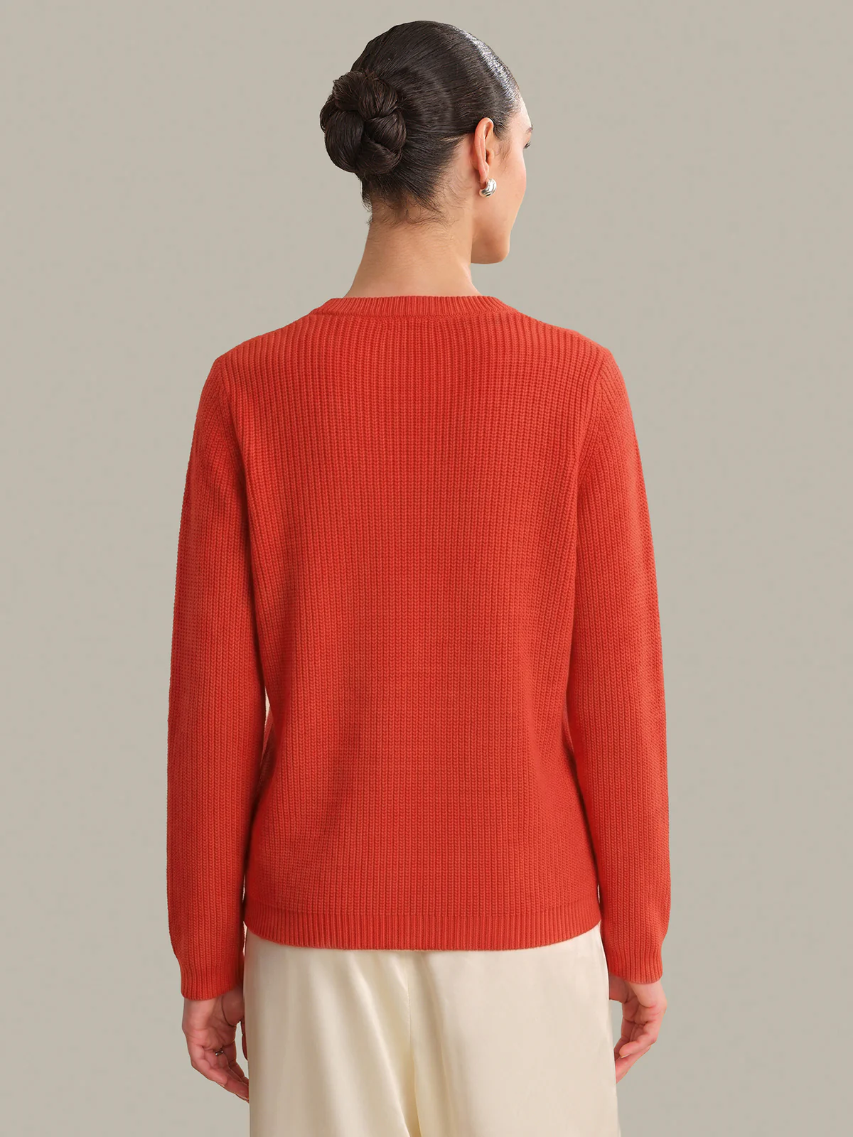 Emma: Crewneck Shaker Stitch Cotton Sweater - Image 3