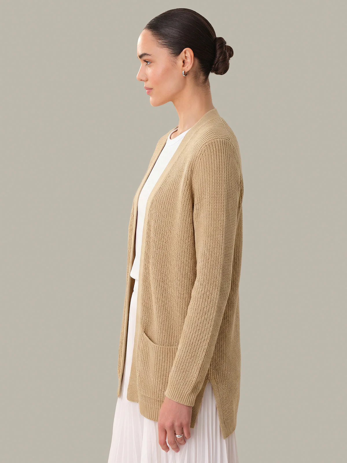 Emma: Shaker Stitch Open Cardigan - Image 2