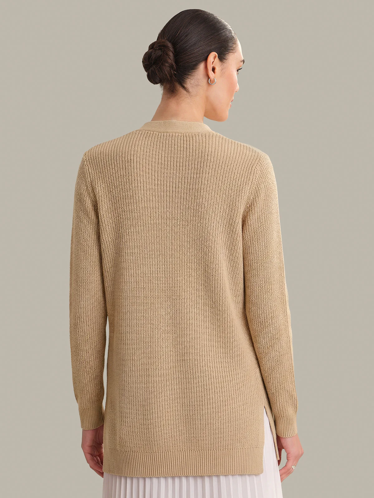 Emma: Shaker Stitch Open Cardigan - Image 3
