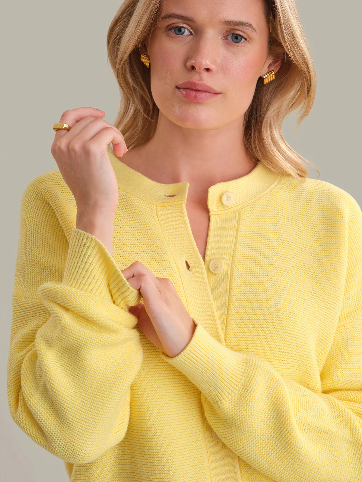 Emy: Crewneck Cotton Cardigan - Image 4