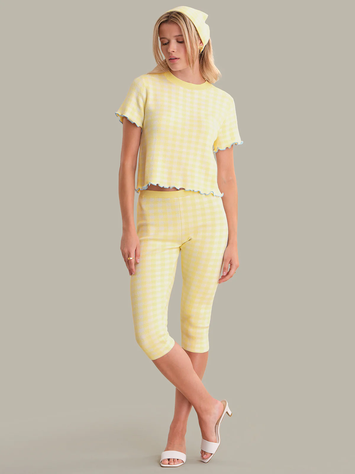 Fleur: Gingham Lettuce Edge Tee - Image 6
