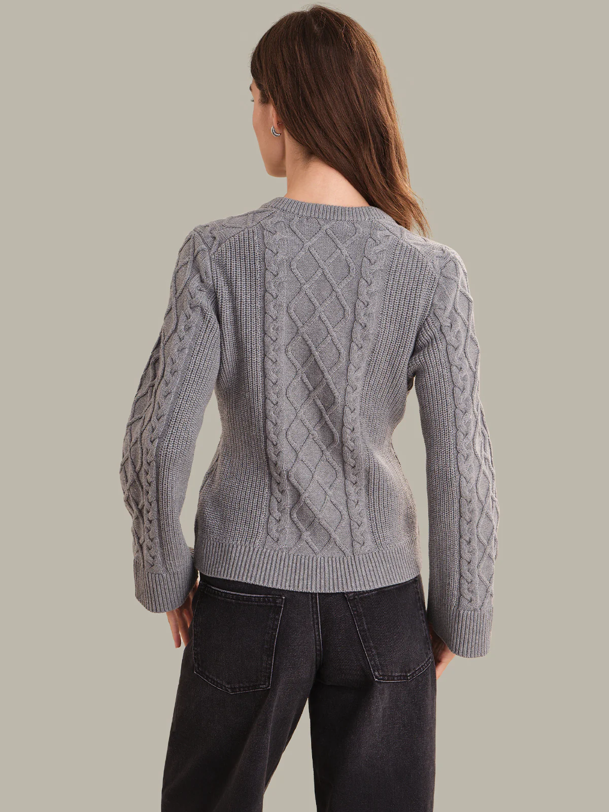 Florence: Cotton Cable Knit Cardigan - Image 3