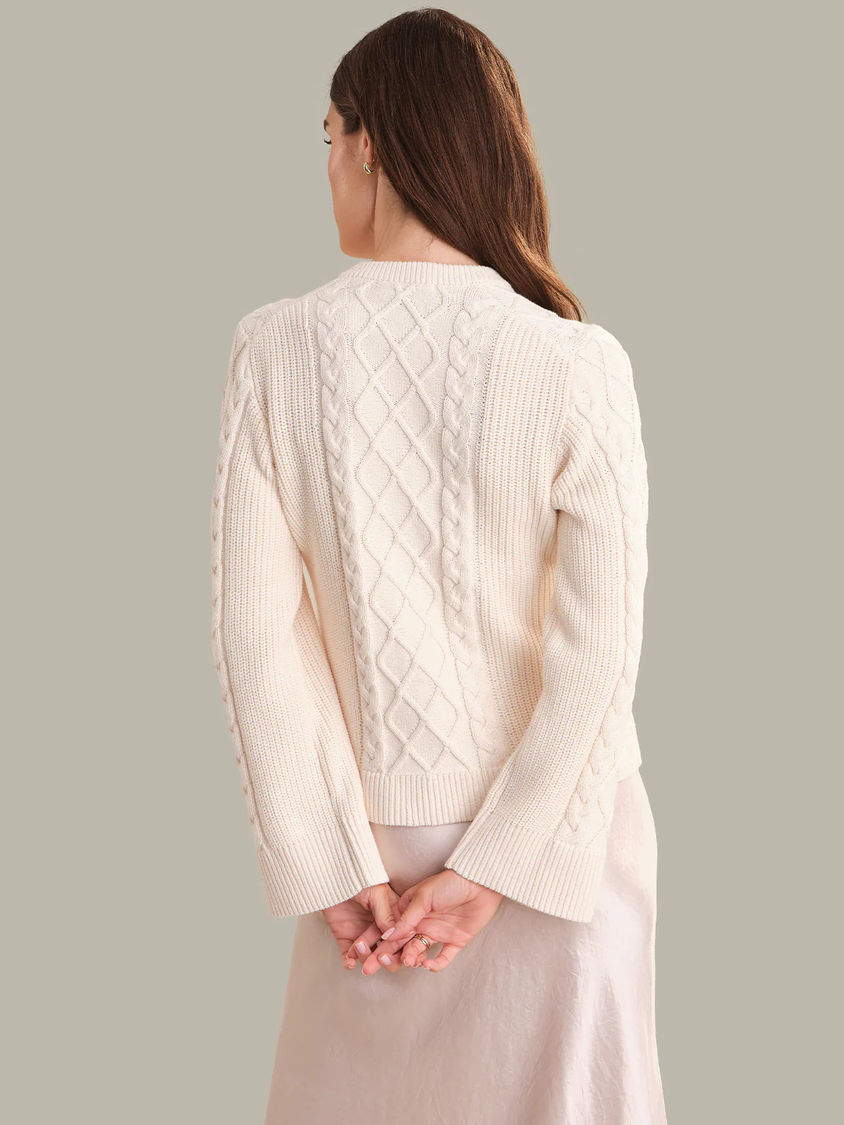 Florence: Cotton Cable Knit Cardigan - Image 4