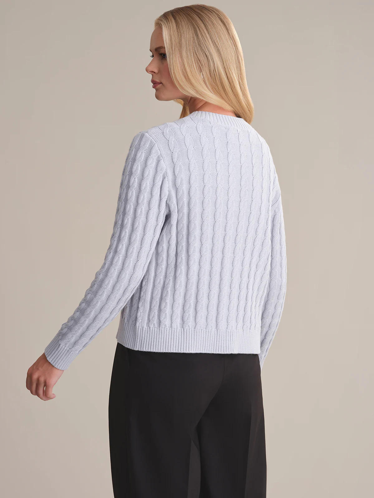 Helen: Cable Cotton Cardigan - Image 3