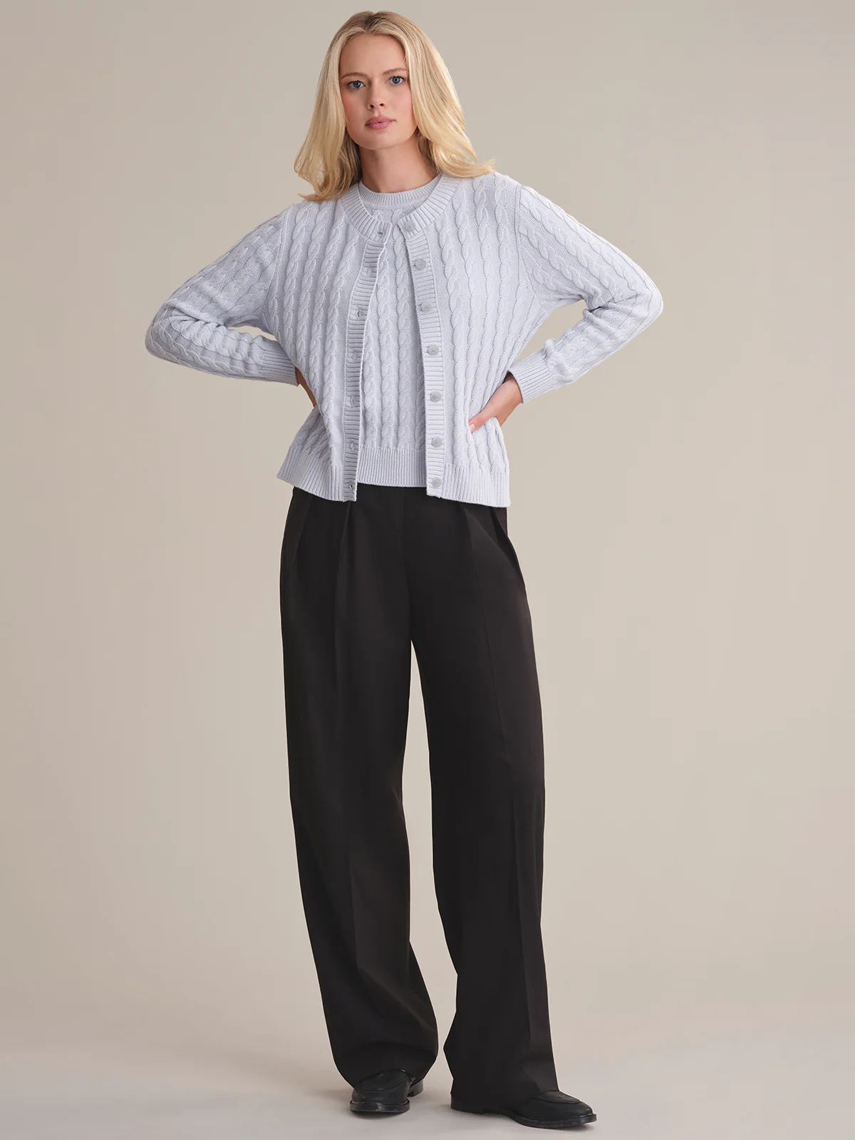 Helen: Cable Cotton Cardigan - Image 5