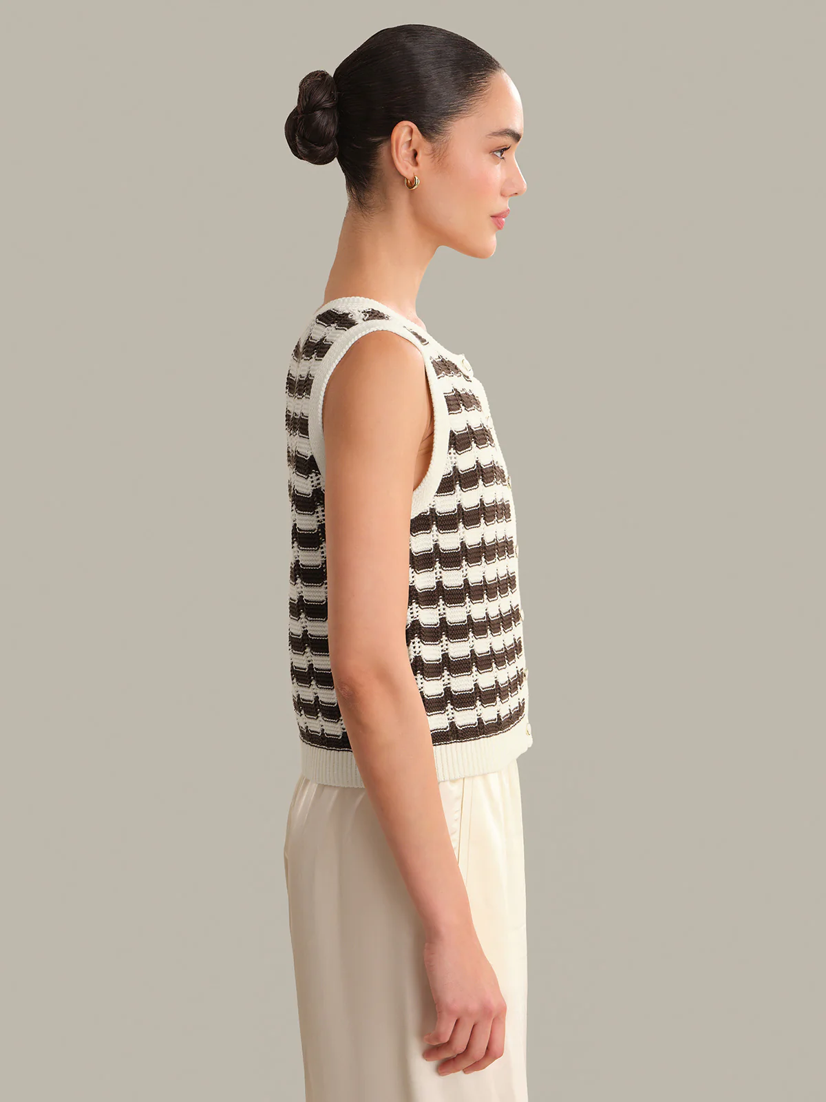 Isla Striped Button Front Vest - Image 2
